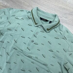 Radmor Golf Light Green AOP Polo Men Sz M READ Golf Casual